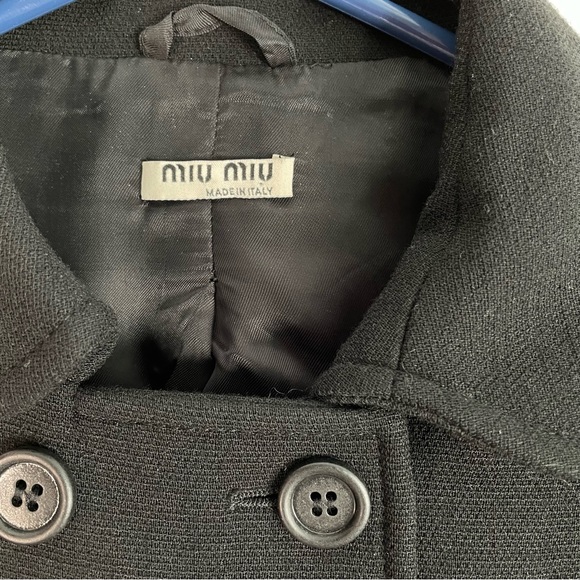 EUC Vintage Miu Miu black wool double breasted jacket IT 40 US 4 2 0 runs small - Picture 3 of 7